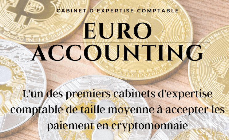 Le logo du cabinet Euro Accounting et l'annonce de son nouveau mode de paiement