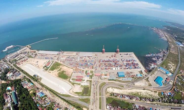 Vue aérienne du port de Sihanoukville Crédit AKP