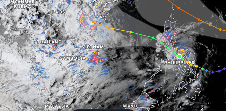 image satélitaire Cambodge le 7 sept 2021