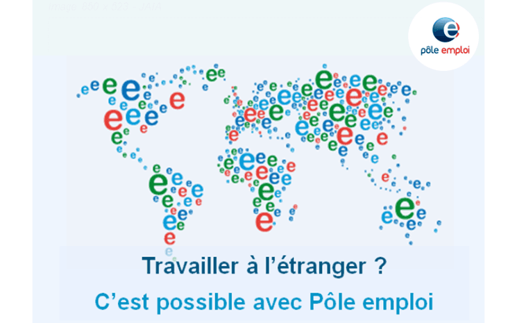carte du monde avec logo pôle emploi