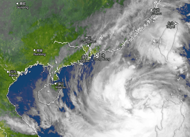 Image radar du typhon