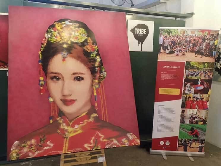 ravissante peinture d’une jeune mariée sino-thaï.