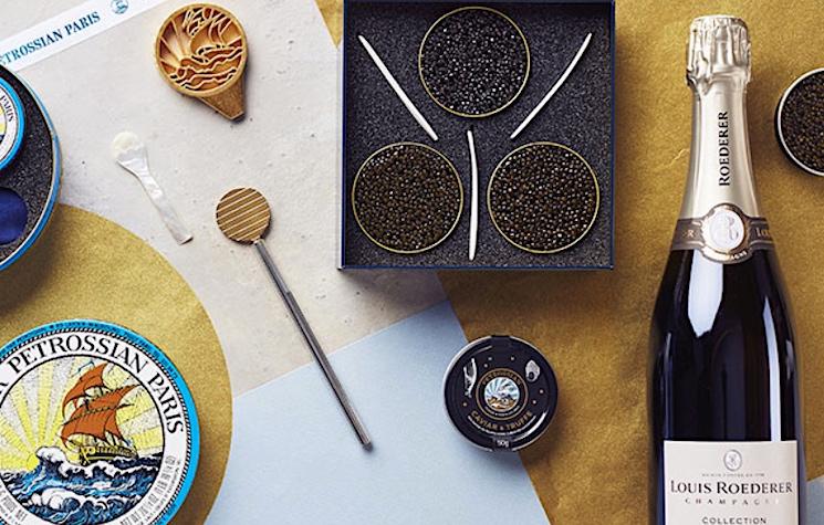 Petrossian jeu champagne et caviar Noel