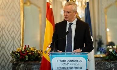 Bruno Le Maire, ministre français de l'Économie et des Finances, à la Résidence de France à Madrid