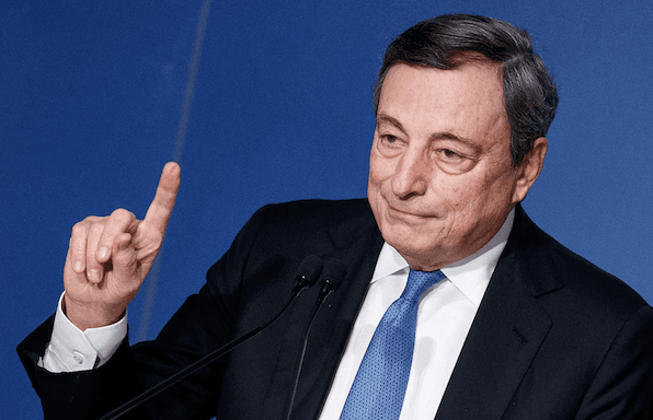 Mario Draghi lors de sa conférence de presse à Rome