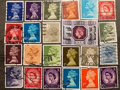 Collection timbres reine Elisabeth II Platinum Jubilee stamps