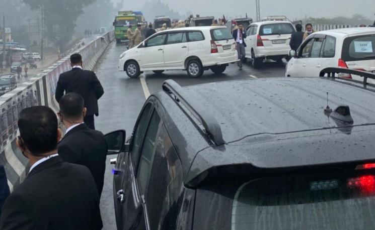 Le convoi de Narendra modi à l'arrêt dans le Pendjab