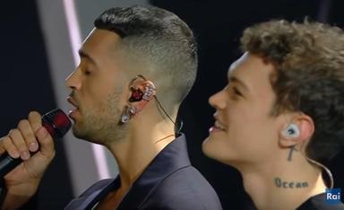 Chanteurs italiens Mahmood et Blanco