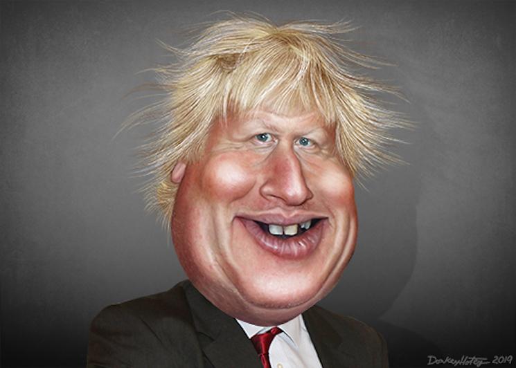 Boris Johnson parodie twitter caricature partygate