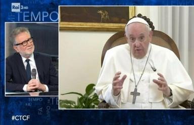 Le Pape François dans un exercice inédit, image de la RAI 3