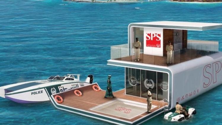 bateau flottant police dubai
