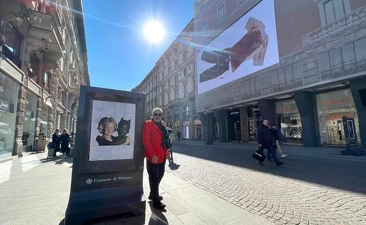 oliviero toscani dans la rue à milan