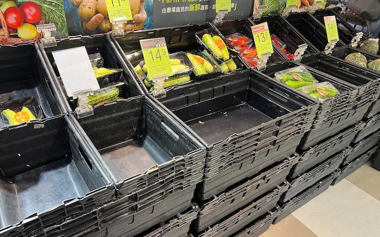 Bacs de légumes à Hong Kong