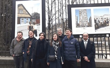 Photo de groupe des 6 photographes de l'exposition Traversée d'Europe