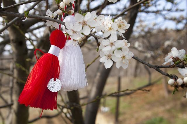 martisor accroché branche fleurie