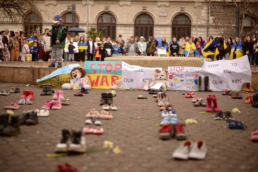 photo du jour manifestation anti-guerre Bucarest