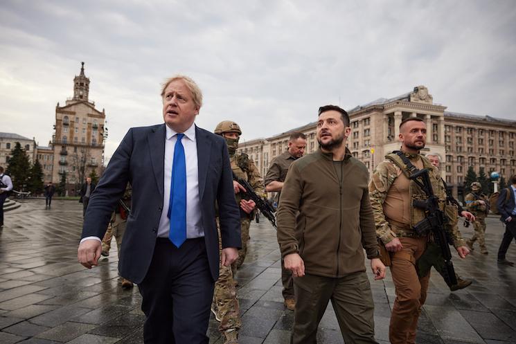 Boris Johnson et Volodymyr Zelensky à Kiev