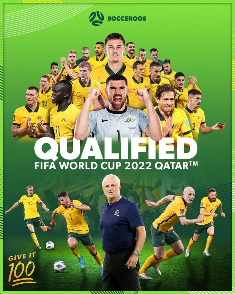 affiche officielle de l'Australie qualifiée au Mondial 2022