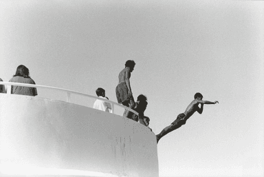 photo de Javier Campano, au moment où un homme plonge