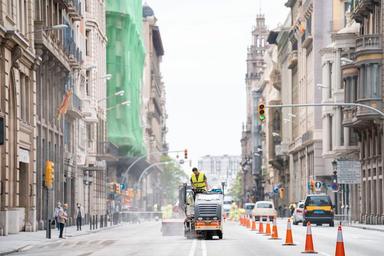 Des travaux dans une rue de barcelone