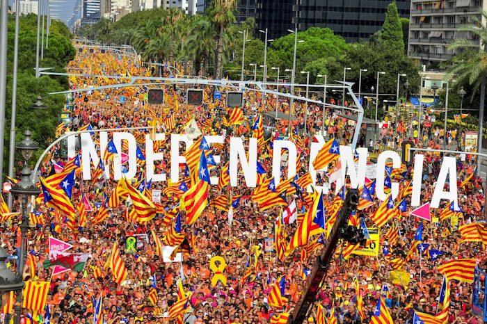 manifestation de la diada à Barcelonę
