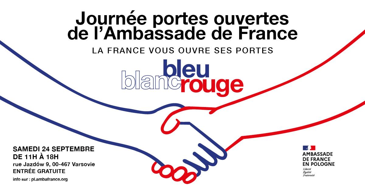 affiche des portes ouvertes de l'ambassade de France à Varsovie en Pologne