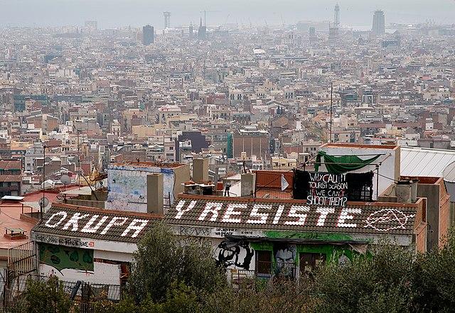 message de squatteurs à Barcelone