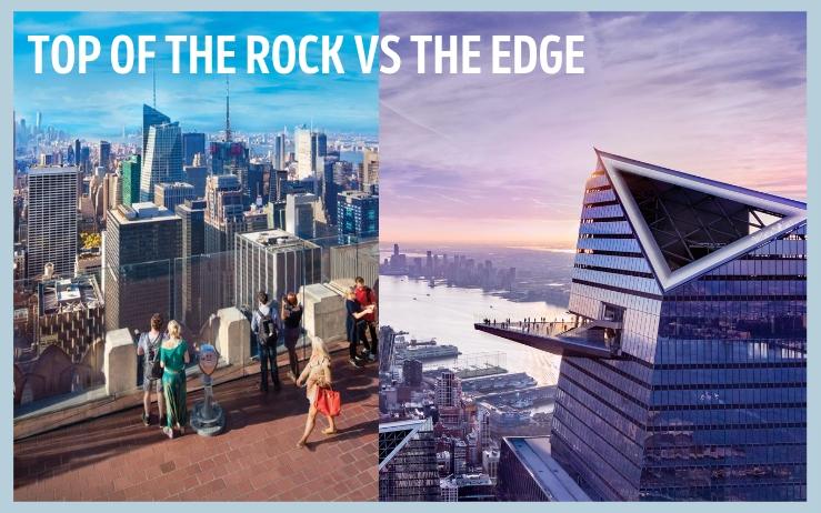 deux vues juxtaposées du top of the rock the edge