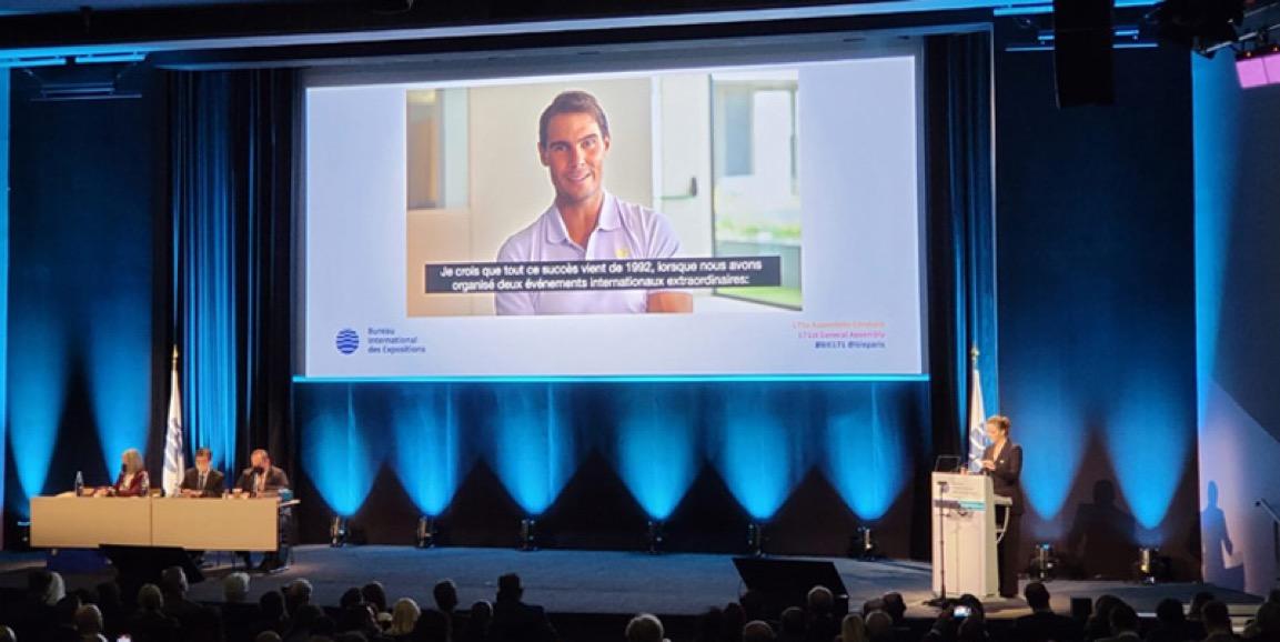 Rafa Nadal, durante la presentación de la Expo de Málaga