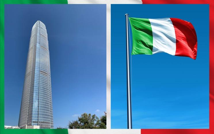 Drapeau italien Hong Kong