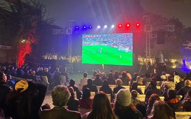 Le match France Argentine à l'ambassade de France à Delhi