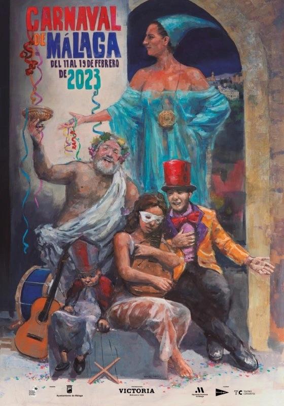 L'affiche 2023 du carnaval de Malaga a été créée par le peintre Fernando Benítez Gabriel (Cadix, 1973)