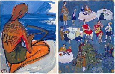 Charlotte Salomon, M004925 & M004196, Gouache from Life or Theatre, 1940-1942 (Collection Jewish Historical Museum Amsterdam © Fondation Charlotte Salomon)