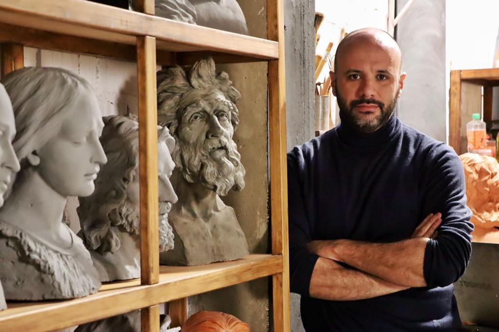 Javier López del Espino En su taller