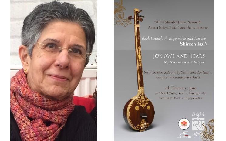 Shireen Isal et l'affiche du lancement de son livre