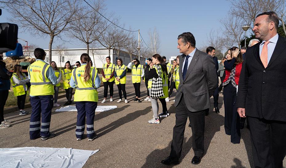 Antonio Sanz, durant sa visite à l’Ecole SAMU.
