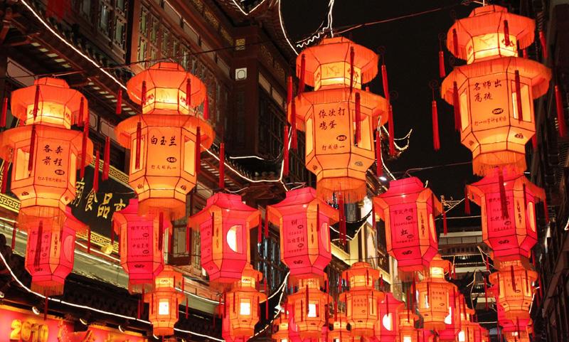des lanternes rouges en chine