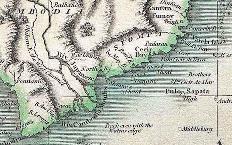 Carte du Ponthiamas, Champa (Tsiompa) et Cambodge - Wiki