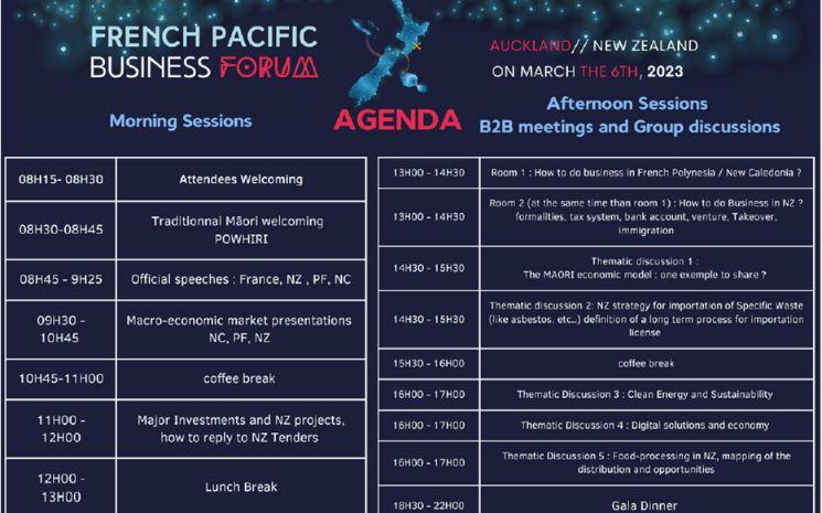 Programme du French Pacific Business Forum