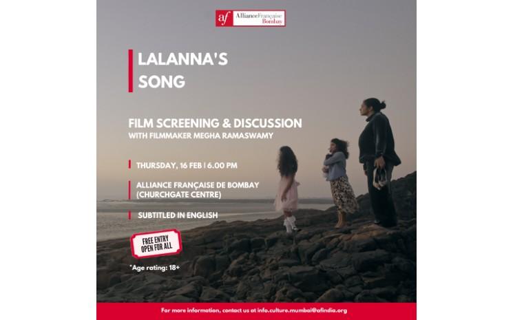 Annonce de la projection de Lalanna's song à l'Alliance française de Bombay