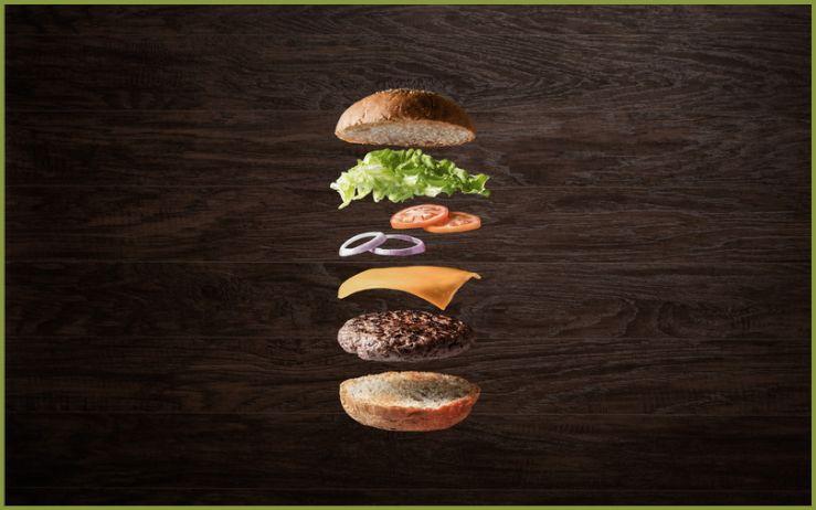 vue de la composition de hamburger