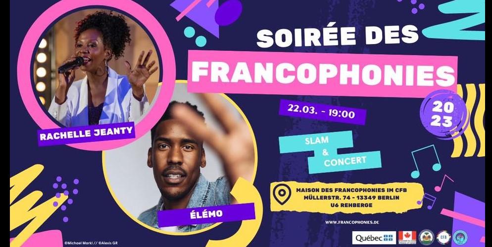 Affiche officielle de la Soirée des francophonies au Centre Français de Berlin