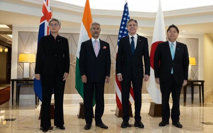 Les ministres des affaires étrangères du QUAD Australie Inde Etats-Unis Japon