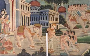 Le Vessantara-jakata dans la peinture murale