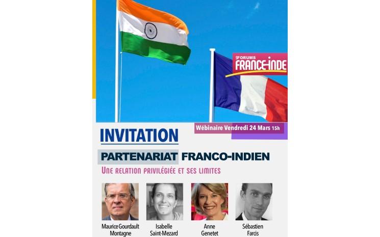Affiche du webinaire des forums France Inde sur le partenariat franco-indien