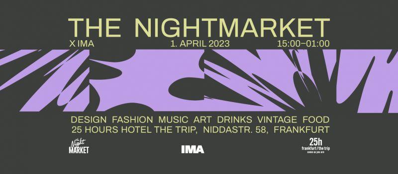 Affiche Night Market à Francfort, DJ, musique, vintage, design