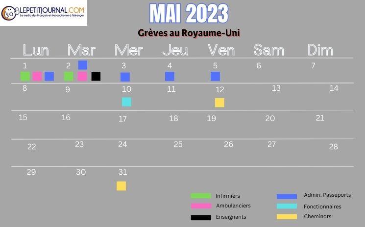 Calendrier des grèves au Royaume-Uni