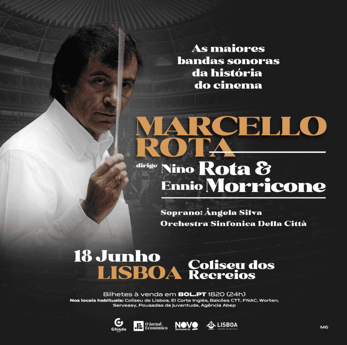 Marcello Rota dirige Nino Rota et Ennio Morricone au Coliseu dos Recreios (Lisbonne) le dimanche 18 juin