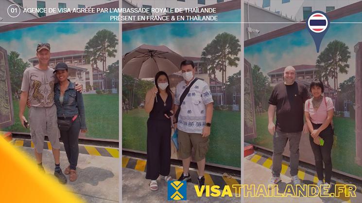 Trois couples maries franco-thailandais