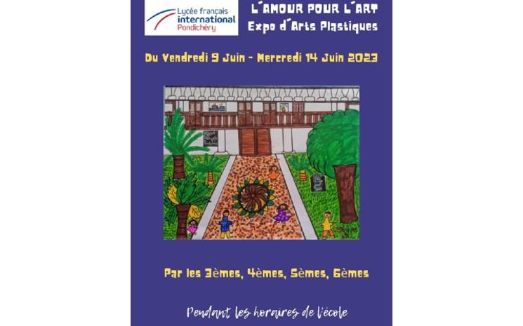 Affiche de l'exposition l'amour de l'art au lycee de pondichéry